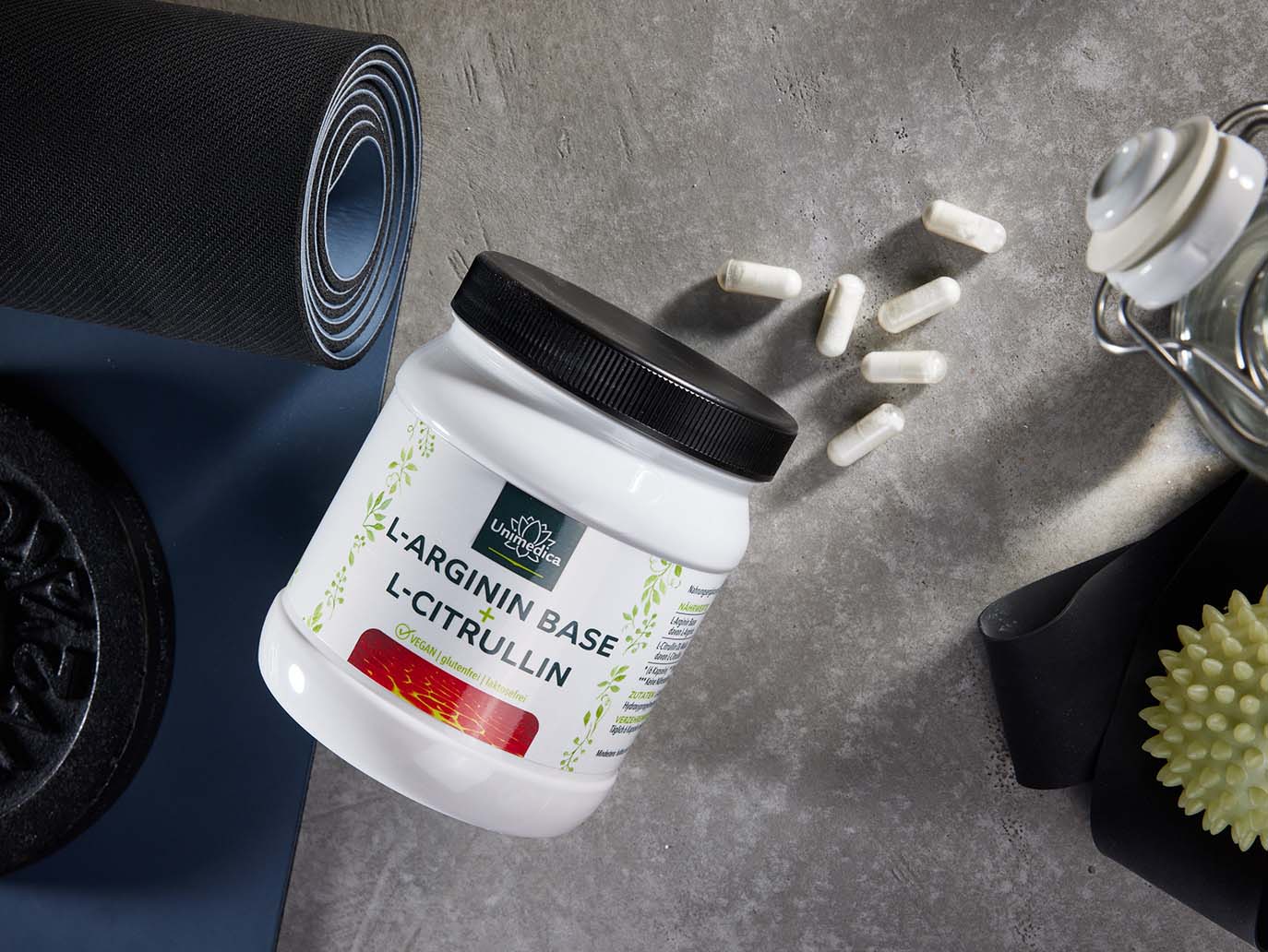 L-arginine Base + L-citrulline - 2.700 mg de L-arginine Base - 320 gélules - Unimedica